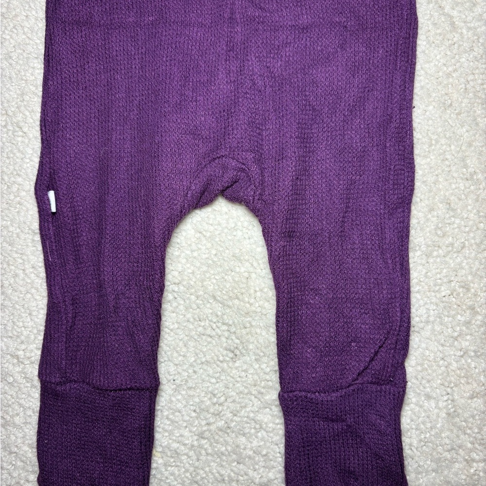 Posh Peanut Violet Waffle Knit Long Sleeve Baby Romper - Picture 7 of 10